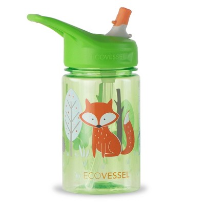 EcoVessel 12oz BPA-Free Reusable Plastic Kids' Water Bottle with Straw - Fox
