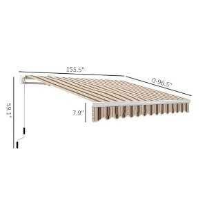 Resenkos Patio Awning, Outdoor Sun Shade Shelter Cover Awnings,13' x 8' Retractable Awning, Patio Awnings, Sunshade Shelter w/ Manual Crank Handle, - 1 of 4
