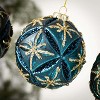 Patterned Ball Ornament Multicolor 4"H Glass Set of 4 - 2 of 3