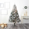 Nearly Natural 7' Pre-Lit LED Flocked Rock Springs Spruce Artificial Christmas Tree Clear Lights - image 4 of 4