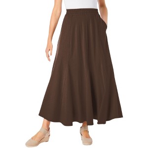 Woman Within Plus Size Wide Elastic Waist Skirt - 1 of 4