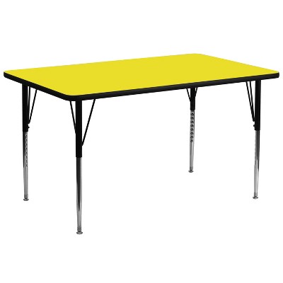 Emma and Oliver 30x72 Rectangle HP Laminate Adjustable Activity Table