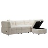 NicBex Couches for Living Room 87.7" Sectional Sofa Teddy Fleece Fabric Comfy Sofa with charging ports and  a Movable Storage Ottoman - 4 of 4