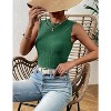 Zeagoo Women's High Neck Tank Top Summer Casual Ribbed Knit Slim Fitted Basic Textured Sleeveless Shirts - 2 of 4