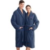 Linum Home Textiles 100% Turkish Cotton Unisex Herringbone Weave Embroidered Bathrobe - Hat-Broom-Legs - 2 of 3