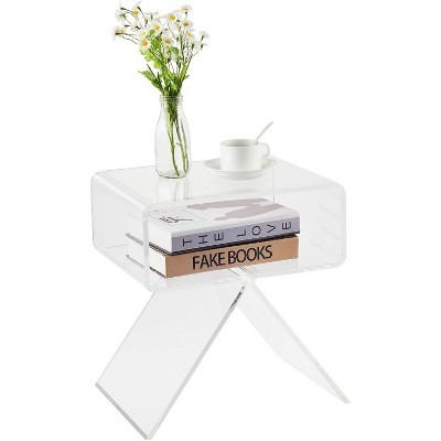 Clear Acrylic Display End Table | Sleek Contemporary Design for Living Room Decor