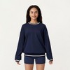 Anna-Kaci Active Women's Long Sleeve Crew Neck Pullover Sweatshirt with Contrast Trim Ribbed Hem and Relaxed Fit - 2 of 4