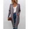 BLUEMING Womens Long Cardigan Slim Fit Open Front Sweater Ribbed Cuff Coat Knit Outwear Long Cardigan Shirts - 4 of 4