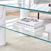 GlasFlength Rectangle Modern Coffee Tables, Center Table with Sleek Minimalist Design for Living Room Decor, White,47.2”*25.6”*17.5" - 2 of 4