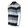 Gioberti Men's Slim Fit Wide Striped Polo Shirt With Pocket - Contrasting Collar Short Sleeve Yarn Dye - 3 of 4