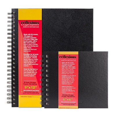 Creative Mark Reflexions Spiral Sketch Book Twin Pack 6x6 + 9x12