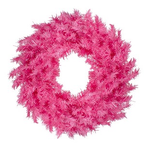 Northlight 24" Pink Spruce Artificial Christmas Wreath, Unlit - 1 of 4