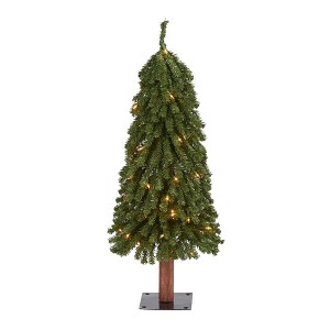 Nearly Natural 3' Pre-Lit Grand Alpine Artificial Christmas Tree Clear Lights: Indoor Seasonal Decor - 1 of 4