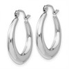 Black Bow Jewelry 4mm x 20mm Polished 14k White Gold Tapered Puffed Round Hoop Earrings - 2 of 4
