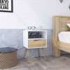 NicBex 15.75 inch Wide Nightstand with 1 Drawer, Side Table with Solid Wood Frame and 4 legs,Bedside Table for Bedroom,Living Room,Walnut/Gray/Oak - 2 of 4
