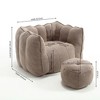 LOVMOR 42.5"Soft Bean Bag Chair with High Resilient Foam(Chips)for living room and bedroom,Coffee - 3 of 4