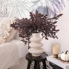 Attop 4 Pcs Artificial Cimicifuga Leaf Spray, 23 in Faux Burgundy Fall Greenery Branch with Long Stems for Decor Chocolate 23 in - 4 of 4