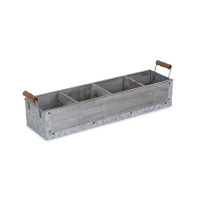 Cheung's Albina Wood & Galvanized Gray Organizer - 4 Slots