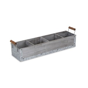 Cheung's Albina Wood & Galvanized Gray Organizer - 4 Slots - 1 of 4