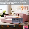Twin/Full Size Upholstered Daybed with Storage Armrests, Trundle and Latest Integrated Bluetooth Audio System - ModernLuxe - 4 of 4