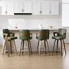 Bekrvio 26" Swivel Counter Height Bar Stools Set of 1/2/3/4,Faux Leather Upholstered Bar Chairs with Back & Arm for Kitchen Island,Black - 2 of 4