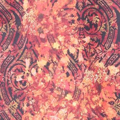 coral floral medallion