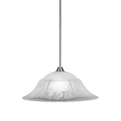 Toltec Lighting Paramount 1 - Light Pendant in  Brushed Nickel with 20" White Marble Shade