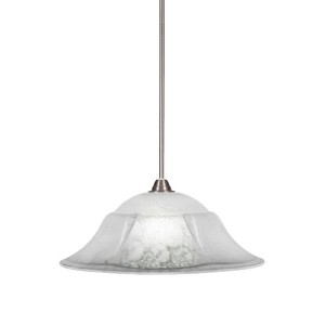 Toltec Lighting Paramount 1 - Light Pendant in  Brushed Nickel with 20" White Marble Shade - 1 of 1