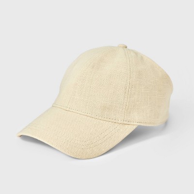 Women's Cotton Backless Baseball Hat - A New Day™ Off-White: Midweight Fabric, Ponytail Opening, Snap Closure