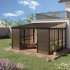 EROMMY 12 Ft. x 14 Ft. Wall Mounted Gazebo, All-Season Patio Gazebo Sunroom with Side Door, Outdoor Permanent Sunroom - 2 of 4