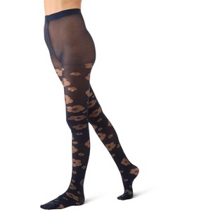 Memoi Women's Floral Sheer Tights - 1 of 4