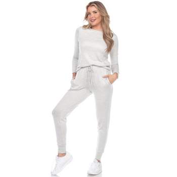 white mark Women's Plus Size 2-Piece Velour Tracksuit Jogger Outfit  Activewear Set at  Women's Clothing store