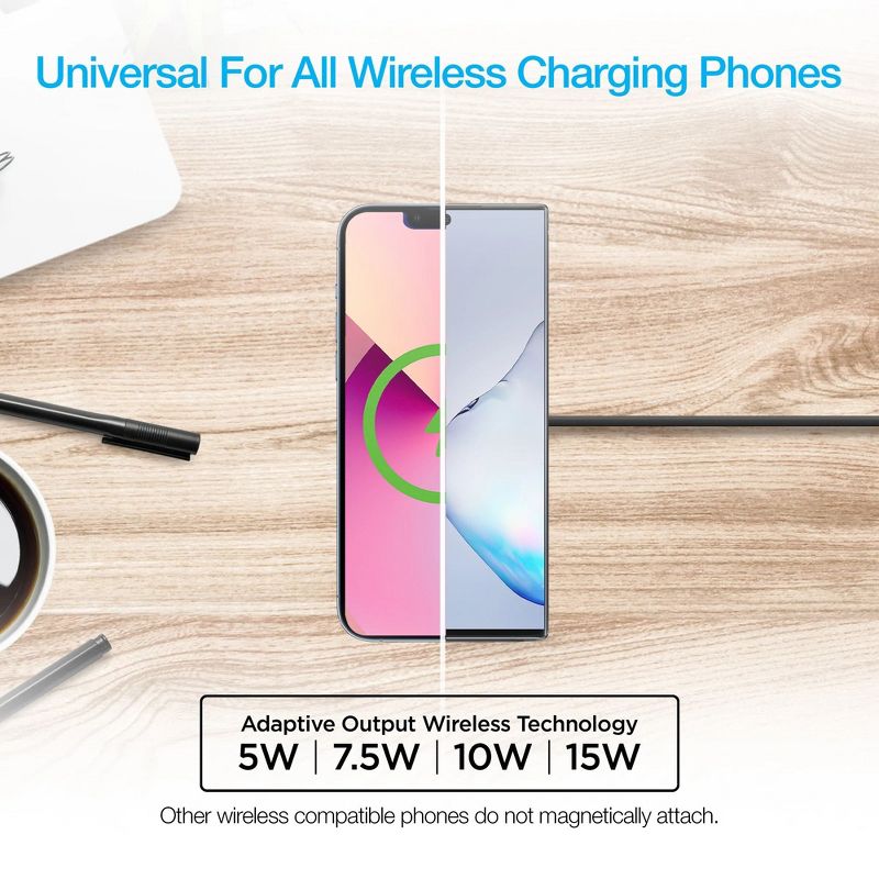 Naztech Alloy Magnetic 15W Wireless Fast Charger Black, 4 of 9
