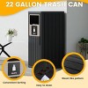 Syemin Outdoor Trash Cans Outdoor Single Barrel Trash Can Waterproof Patio Garbage Can with Lid, Durable Waste Bin, Black, 16.14"*16.54"*35.43" - 3 of 4