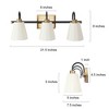 LNC Jacarmellia Polished Gold  and Matte Black with White Fabric  Modern Vanity Lights ,1Light/2 Light/3 Light/4 Light - 3 of 4