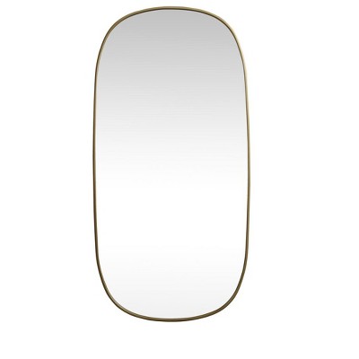 Elegant Lighting Metal Frame Oval Mirror 30x60 Inch in Brass
