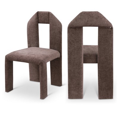 Meridian Furniture,Bennett Chenille Fabric Dining Chair, Set of 2