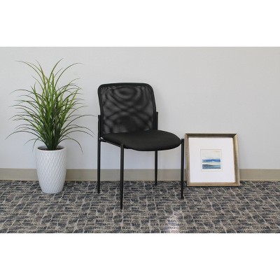 Black Mesh and Metal Stackable Guest Chair