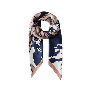 Anna-Kaci Women's Floral Print Square Scarf with Silky Fabric Lightweight Accessory for Layering and Styling - 1 of 4