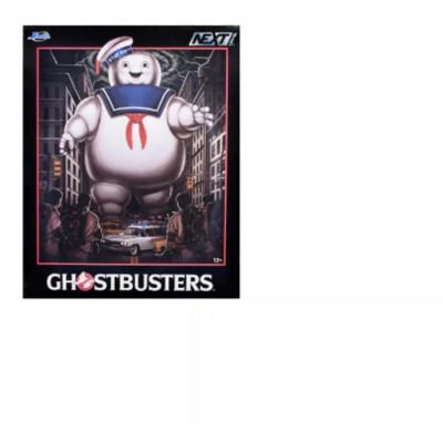 Jada Ghostbuster Stay Puft Marshmallow Man Figure with Nano Ecto-1 Car Diorama Set