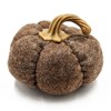 Yukimo Set of 3 Brown Pumpkin Decor, 8.3x8.3x5.5 Inch Fall Harvest Ornaments for Thanksgiving and Festival Tabletop Displays - 2 of 4