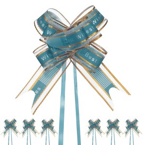 Unique Bargains Plastic Gold Edge Satin Multipurpose Ribbon Pull Bows 20 Pcs - 1 of 4