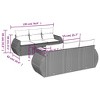 vidaXL 7 Piece Patio Sofa Set with Cushions Gray Poly Rattan - 3 of 4
