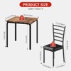 Dining Table Set for 2, 3 Piece Small Space Dining Set Square Table with 2 Upholstered Chairs - 2 of 4