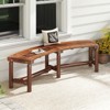 Tangkula Patio Curved Bench for 2-3 People Outdoor Loveseat for Backyard Garden - 2 of 4
