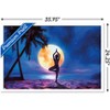 Trends International PD Moreno - Fine Art - Yoga Moonlight Beach Framed Wall Poster Prints - 3 of 4