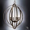 Urban Ambiance Luxury Luxe Industrial Chandelier,  30"H x 27-3/4"W,  Olde Bronze Finish, UHP2330 - 3 of 4
