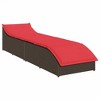 vidaXL Folding Sun Lounger with Cushion and Storage Brown Poly Rattan - 4 of 4
