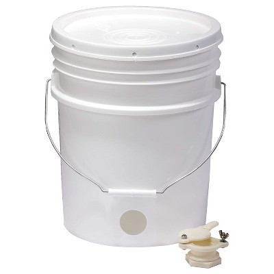 Little Giant 20 qt White Plastic Honey Bucket with Honey Gate