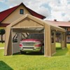Portable Garage, Carport Canopy - 12x20 FT Heavy Duty Waterproof Shelter with 6 Doors, All-Season for Trucks, Boats & Storage (Earth Yellow) - 3 of 4
